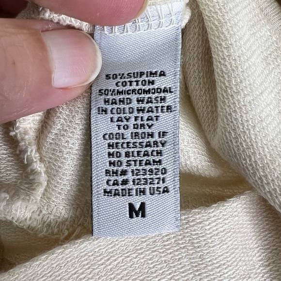 LA Made Cowl Neck Dolman Sleeve Relaxed Fit Hoodie in Cream Size M - Picture 8 of 10